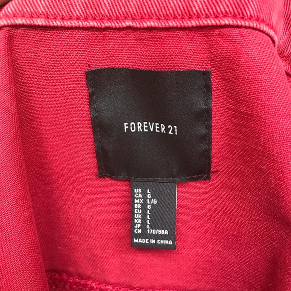 Distressed Red Jean Jacket - Picture 2 of 2
